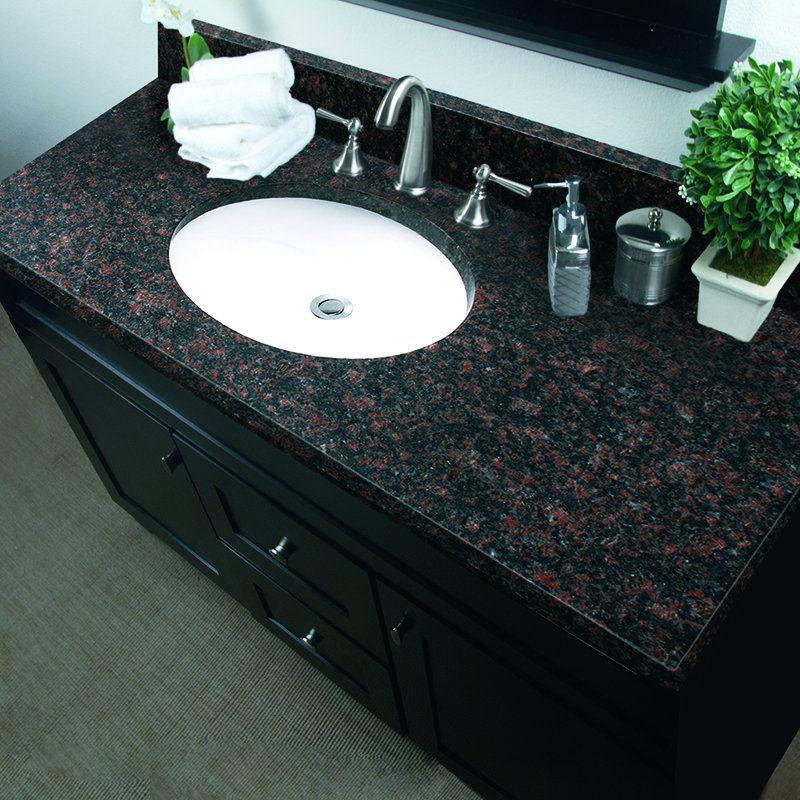3S Stone 49'' Granite Single Bathroom Vanity Top with Sink & Reviews
